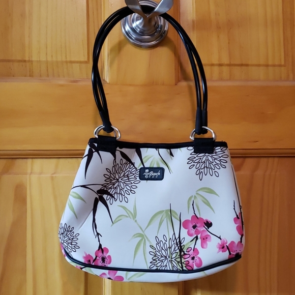 EUC BEACH BY CLC NEOPRENE FLORAL HANDBAG - Picture 1 of 7
